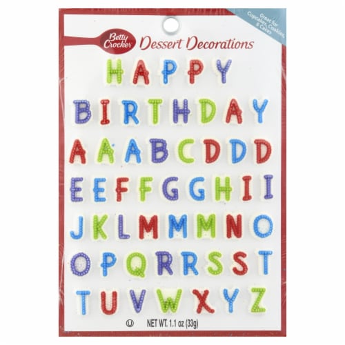 Betty Crocker™ Happy Birthday Candy Decorations Perspective: front