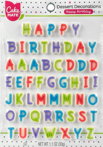 Cake Mate Happy Birthday Alphabet Candle Perspective: front