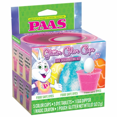 PAAS® Glitter Color Cups Easter Egg Decorating Kit Perspective: front