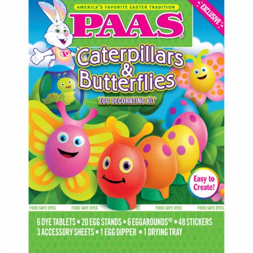 PAAS® Caterpillars & Butterflies Easter Egg Decorating Kit Perspective: front