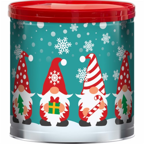 GiftPOP™ Gifted Gnomes Variety Holiday Popcorn Tin Perspective: front