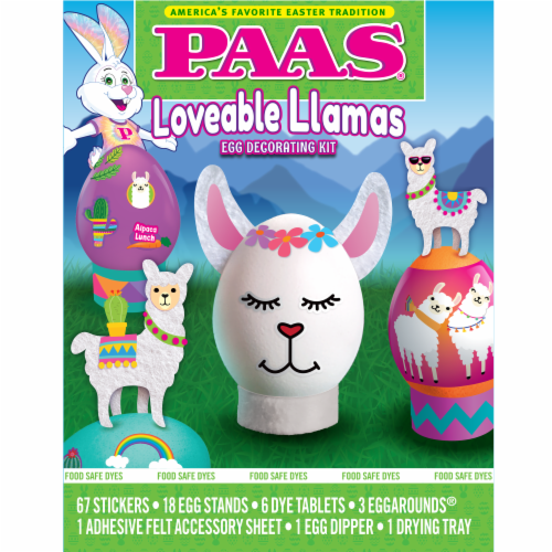 PAAS® Lovable Llamas Easter Egg Decorating Kit Perspective: front