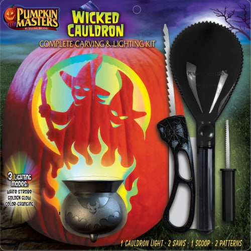 Pumpkin Masters Wicked Cauldron Complete Carving & Lighting Kit Perspective: front