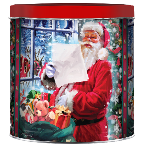 GiftPop Santa's List Assorted Popcorn Tin Perspective: front