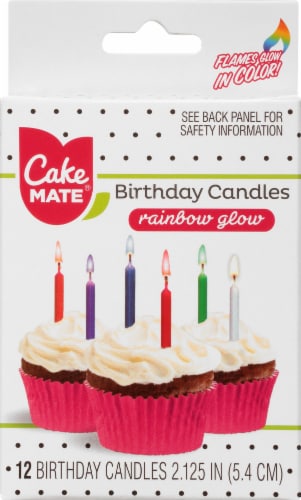 Cake Mate Rainbow Glow Birthday Candles Perspective: front