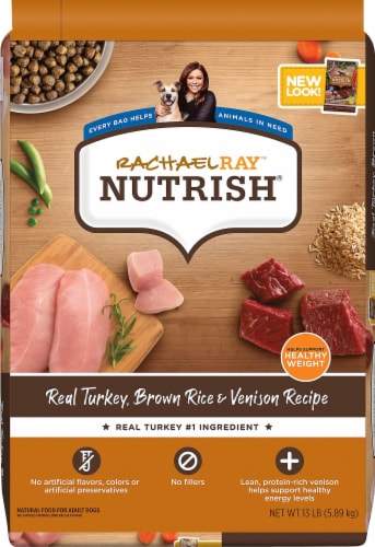 Rachael Ray Nutrish Turkey Brown Rice and Venison Dry Dog Food Perspective: front