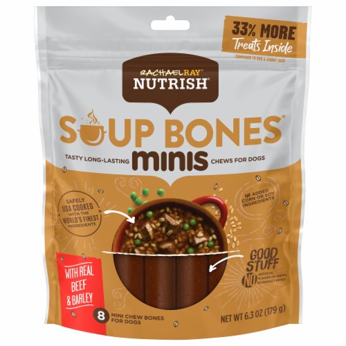 Rachael Ray® Nutrish® Soup Bones® Minis Beef & Barley Flavor Dog Treat Perspective: front