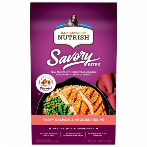 Rachael Ray® Nutrish® Savory Bites Tasty Salmon & Veggies Recipe Food for Cats Perspective: front