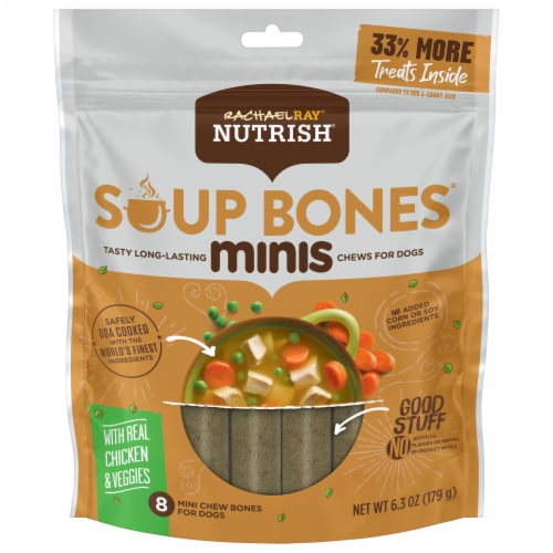 Rachael Ray® Nutrish® Soup Bones Minis Chicken & Veggie Flavor Dog Treat Perspective: front