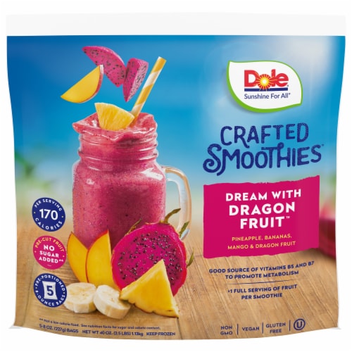 DOLE CRAFTED SMOOTHIE BLENDS® Tropical Fruit with Dragon Fruit Blend Bags