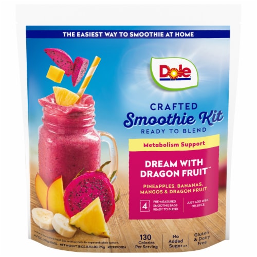 Dole crafted dream with dragon fruit smoothie kit bag 4 ea 28 oz kroger