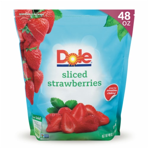 DOLE® Frozen Sliced Strawberries Perspective: front