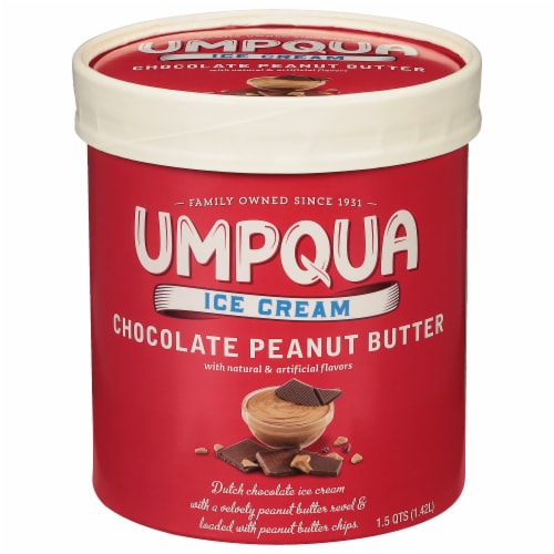 Umpqua Chocolate Peanut Butter Ice Cream Tub Perspective: front