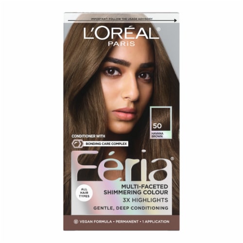 L'Oreal Paris Feria Permanent Hair Color 50 Havana Brown Perspective: front