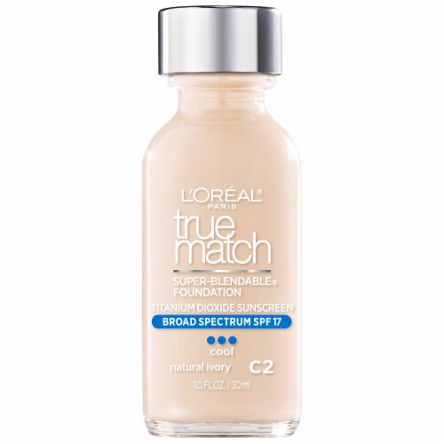 L'Oreal Paris True Match Super Blendable Cool Natural Ivory 2 Liquid Foundation Perspective: front