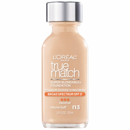 L'Oreal Paris® True Match N3 Neutral Natural Buff Super-Blendable SPF 17 Liquid Foundation Perspective: front