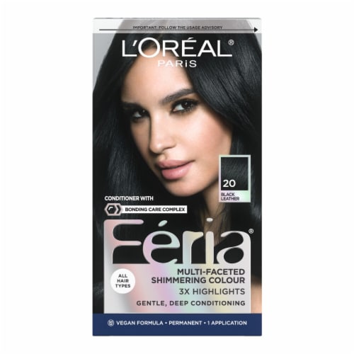 L'Oreal Paris Feria 20 Black Leather Natural Black Multi-Faceted Shimmering  Permanent Hair Color,  ct - Ralphs