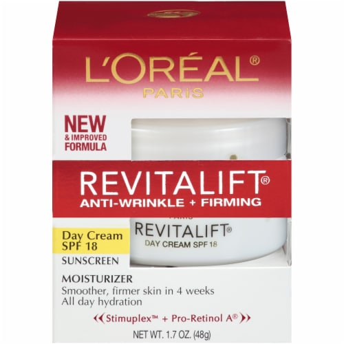 L'Oreal Paris Revitalift Anti-Wrinkle + Firming Day Cream Moisturizer with SPF 18 Perspective: front