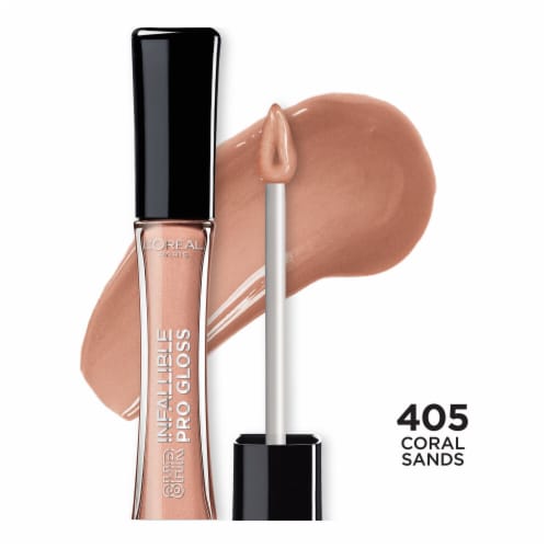 L'Oreal Paris Infallible 405 Coral Sands 8 HR Pro Lip Gloss Perspective: front
