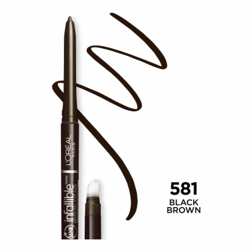 L'Oreal Paris Infallible Never Fail Pencil Eyeliner 581 Black Brown Perspective: front