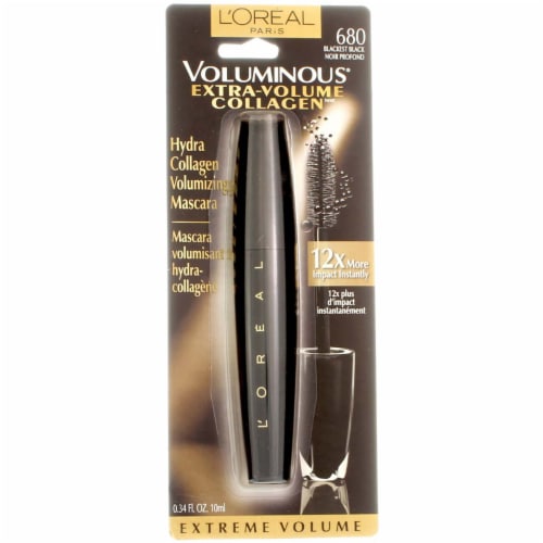L'Oreal Paris Voluminous Blackest Black Extra Volume Collagen Washable Mascara Perspective: front