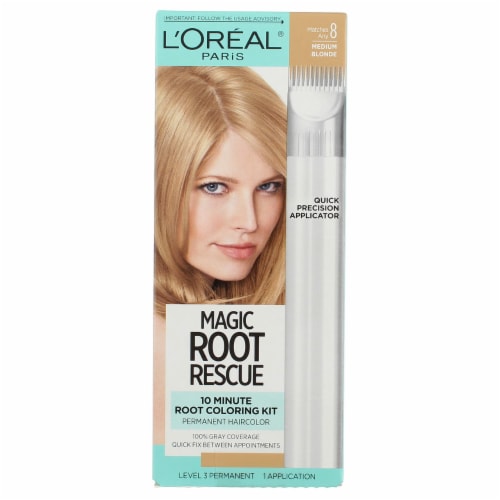 L'Oreal Paris Magic 8 Medium Blonde Root Rescue 10 Minute Root Hair Coloring Kit Perspective: front