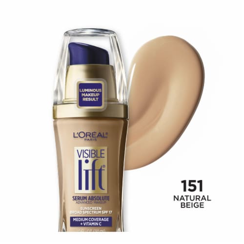 L'Oreal Paris Visible Lift Natural Beige Serum Absolute Foundation Perspective: front