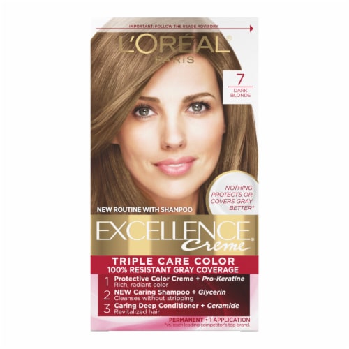 L'Oreal Paris Excellence 7 Dark Blonde Creme Permanent Triple Care Hair ...