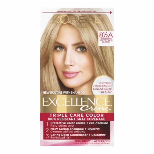 L Oreal Paris Excellence Creme 8 5a Champagne Blonde Permanent Triple Care Hair Color 1 0 Ct