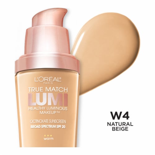 L'Oreal® Paris True Match Lumi W4 Natural Beige Foundation With SPF 20 Perspective: front
