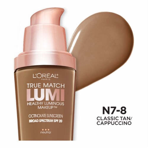 L'Oreal Paris True Match Lumi Foundation N7-8 Classic Tan/Cappuccino Perspective: front