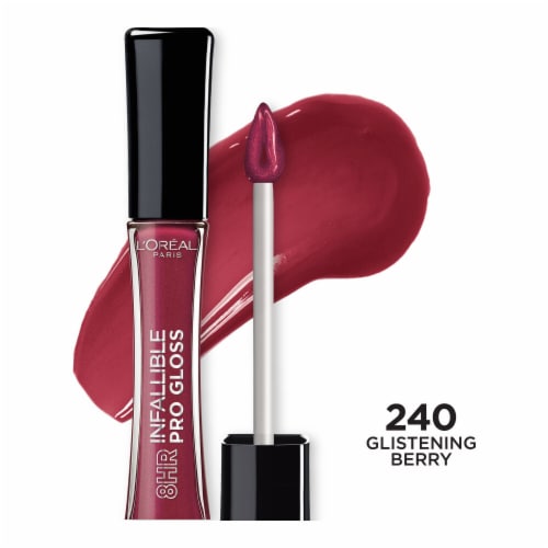 L'Oreal Paris Infallible 8 HR Pro Lip Gloss 240 Glistening Berry Perspective: front