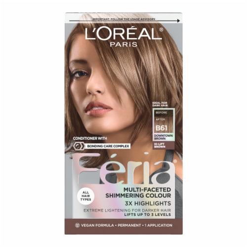 L'Oreal Paris Feria B61 Downtown Brown Hi-Lift Cool Brown Multi-Faceted  Permanent Hair Color, 1.0 ct - Dillons Food Stores