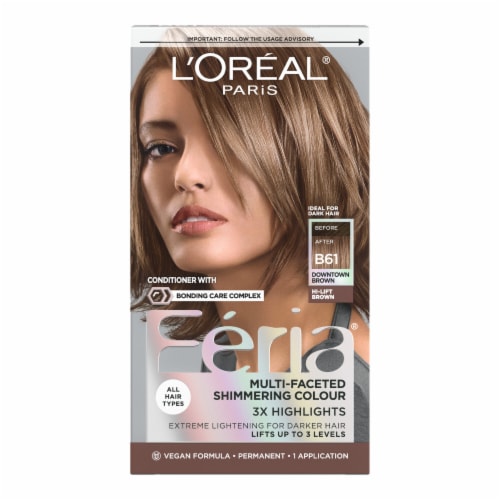 L'Oreal Paris Feria Permanent Hair Color B61 Downtown Brown Perspective: front