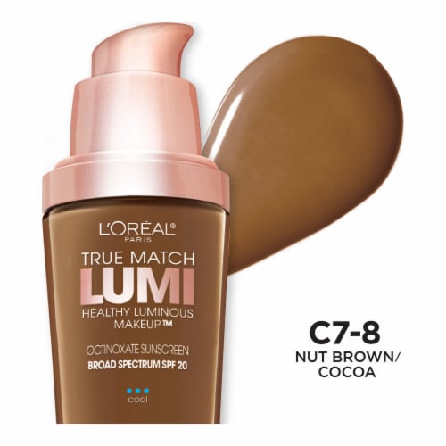 L'Oreal Paris True Match Lumi Foundation C7-8 Nut Brown/Cocoa Perspective: front