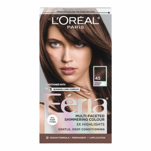 L'Oreal Paris Feria 45 French Roast Deep Bronzed Brown Multi-Faceted  Shimmering Permanent Hair Color, 1.0 ct - Baker's