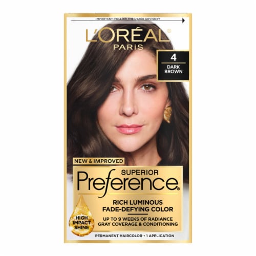 L'Oreal Paris Superior Preference Permanent Hair Color 4 Dark Brown Perspective: front