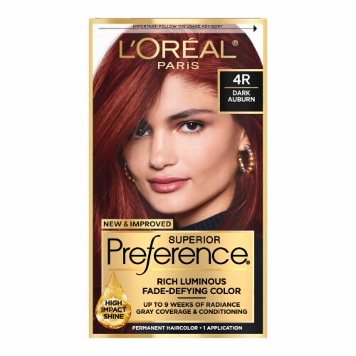 L'Oreal Paris Superior Preference Permanent Hair Color 4R Dark Auburn Perspective: front