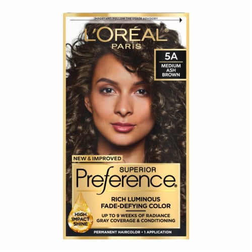 L'Oreal Paris Superior Preference 5A Medium Ash Brown Permanent Hair Color Perspective: front