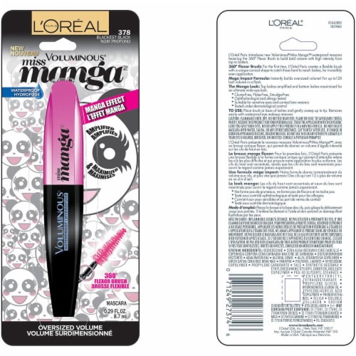 L'Oreal Paris Voluminous Manga Blackest Black Mascara Perspective: front