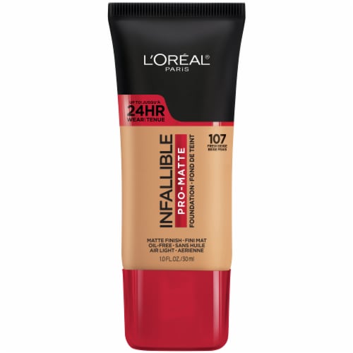 L'Oreal Paris Infallible Pro-Matte 107 Fresh Beige Foundation Perspective: front