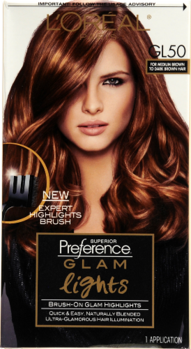 L'Oreal Preference Glam Lights GL50 Medium/Dark Brown Hair Color Kit, 1 ct  - Mariano's