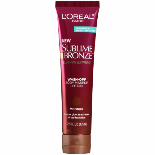 L'Oreal Paris New Sublime Bronze Summer Express Wah-Off Body Makeup Medium Lotion Perspective: front