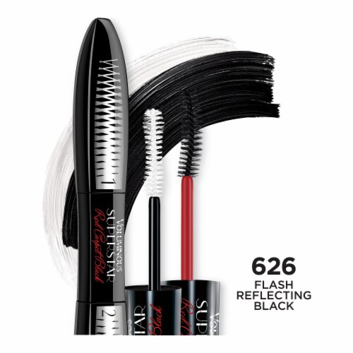 L'Oreal Paris Voluminous Superstar Red Carpet Extra Mascara 626 Flash Reflecting Black Perspective: front