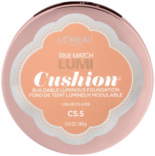 L'Oreal Paris True Match Lumi Cushion C5.5 Natural Tan Liquid Foundation Perspective: front