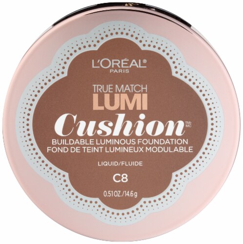 L'Oreal Paris True Match Lumi Cushion C8 Cocoa Liquid Foundation Perspective: front