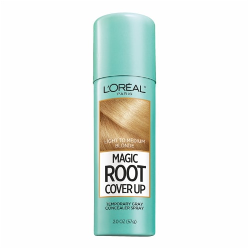 L'Oreal Paris Magic Root Cover Up Light to Medium Blonde Gray Concealer Spray Perspective: front