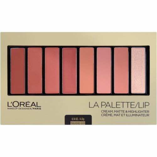 L'Oreal Paris Cream Matte & Highlighter Nude Lip La Palette Perspective: front
