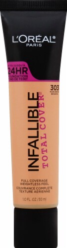 L'Oreal Paris Infallible Total Cover 303 Nude Beige Liquid Foundation Perspective: front