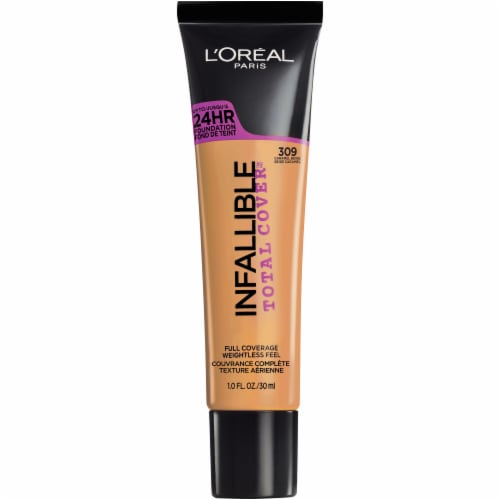 L'Oreal Paris Infallible Total Cover 309 Caramel Beige Foundation Perspective: front
